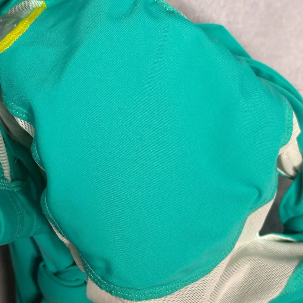 Athleta Kiki Swim Dress Aqua Built-In Bra Key Hole Neck Sport